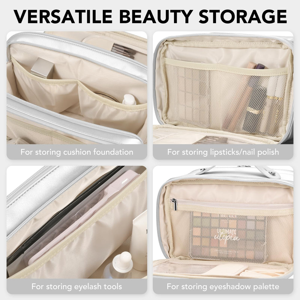 HauteHues free-standing design allows standing storage on a vanity.