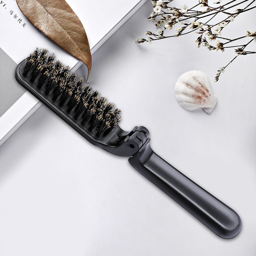 hautllaif pocket-beard-grooming travel brush demonstrates versatile use for beard grooming on the move.