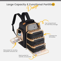 Hautton organizer shows double-layer capacity for storing bottles and tools.
