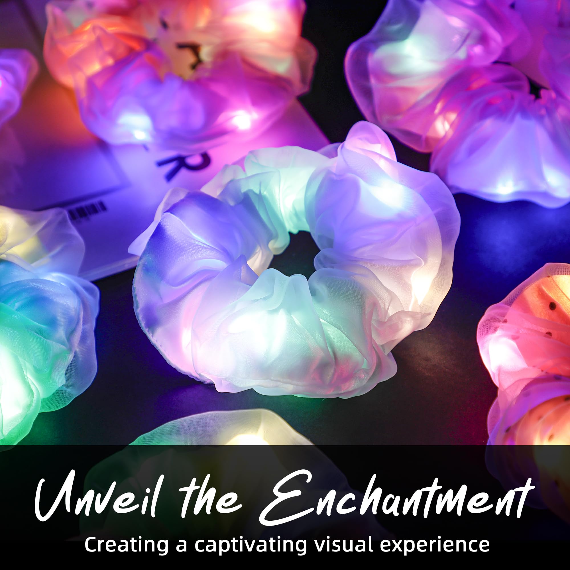HAVLOTII light up scrunchies neon party ready for high-energy celebrations.