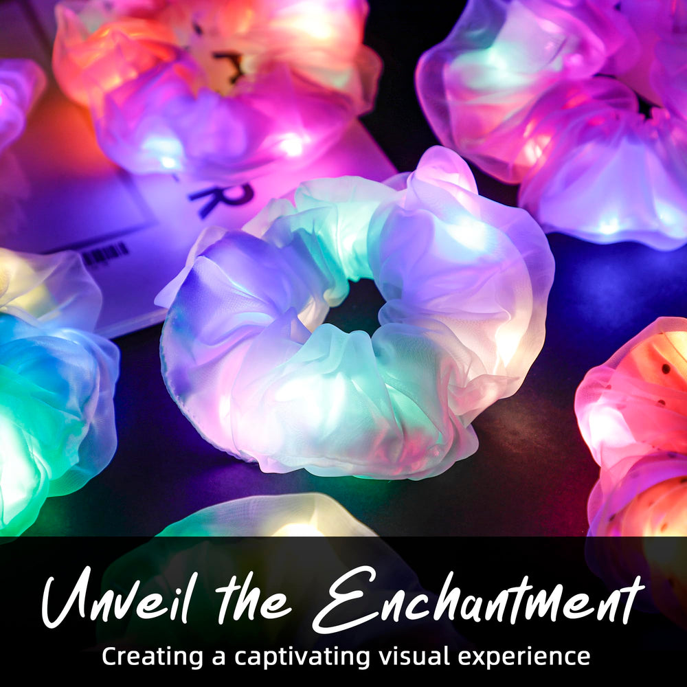 HAVLOTII light up scrunchies neon party ready for high-energy celebrations.