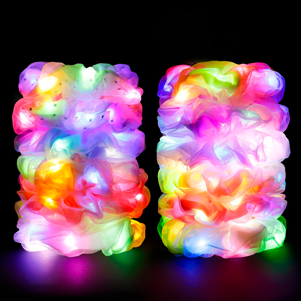 HAVLOTII light up scrunchies pack overview glowing for festive looks.