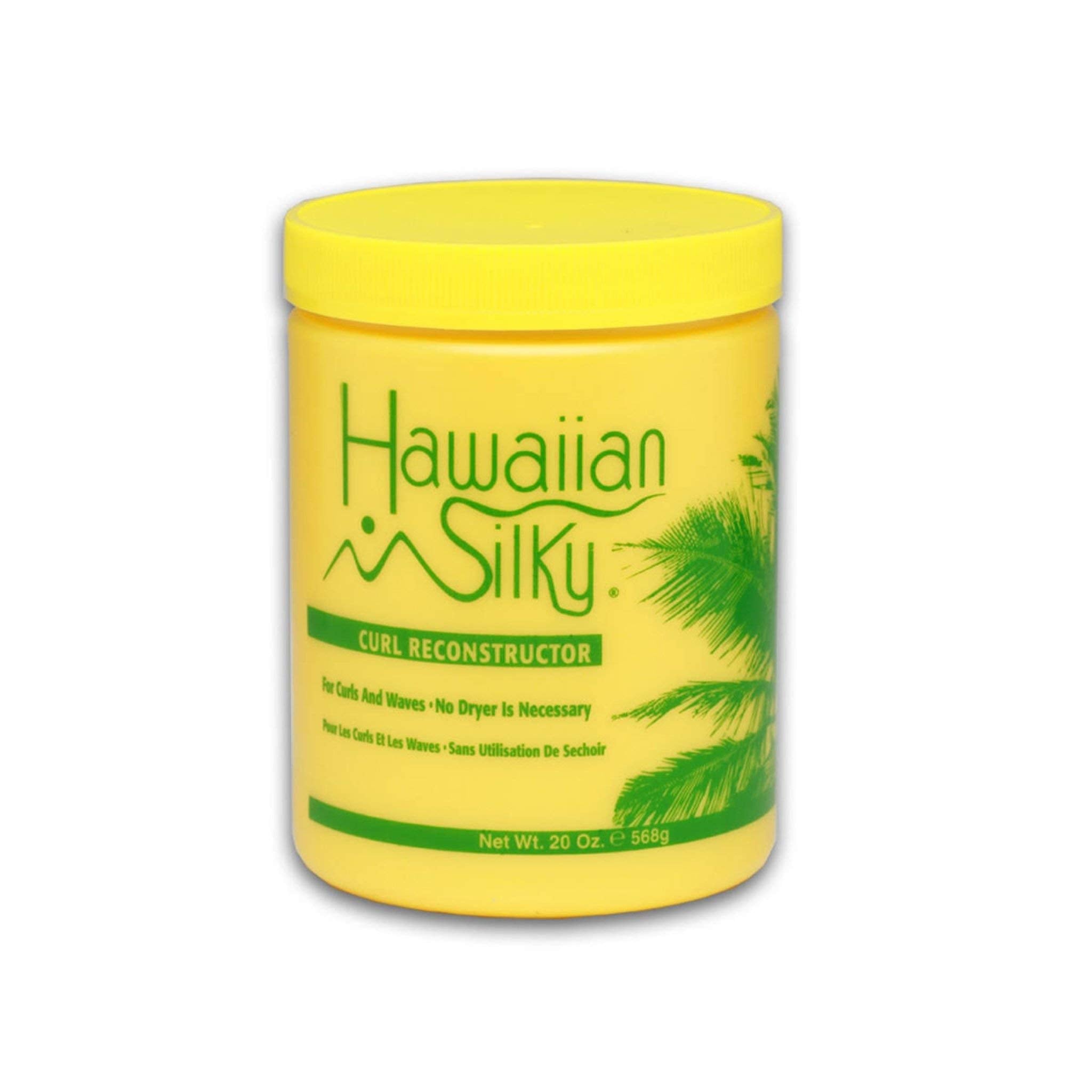 Hawaiian Silky curl reconstructor hair texture closeup for healthier, more manageable curls.