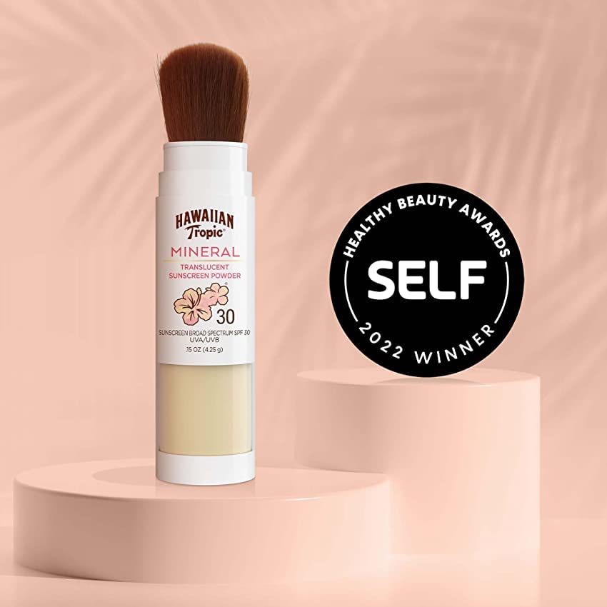Hawaiian Tropic non-chemical suncare with sea minerals for oil control.