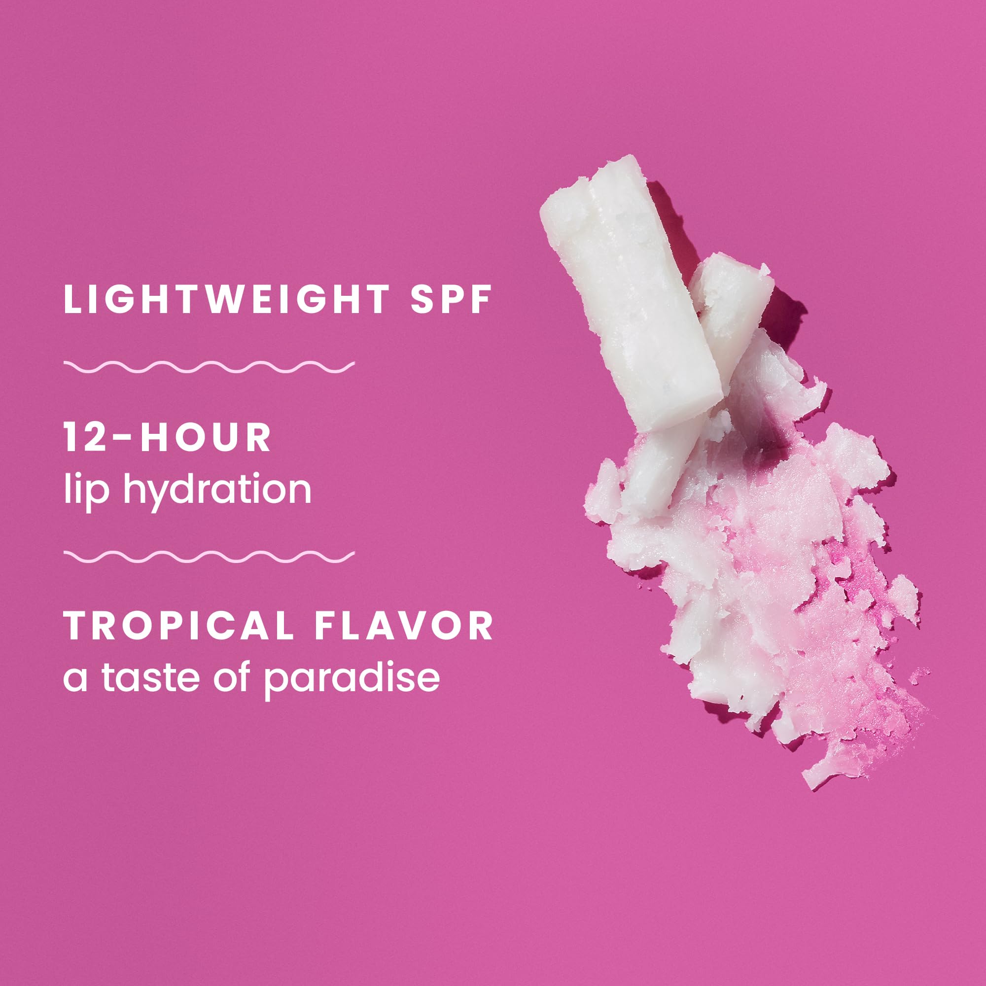 Hawaiian Tropic Tropical Lip Balm sun protection swatch with UVA/UVB coverage.