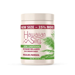 Hawaiian Silky no-lye relaxer packaging offers easy storage and accessibility