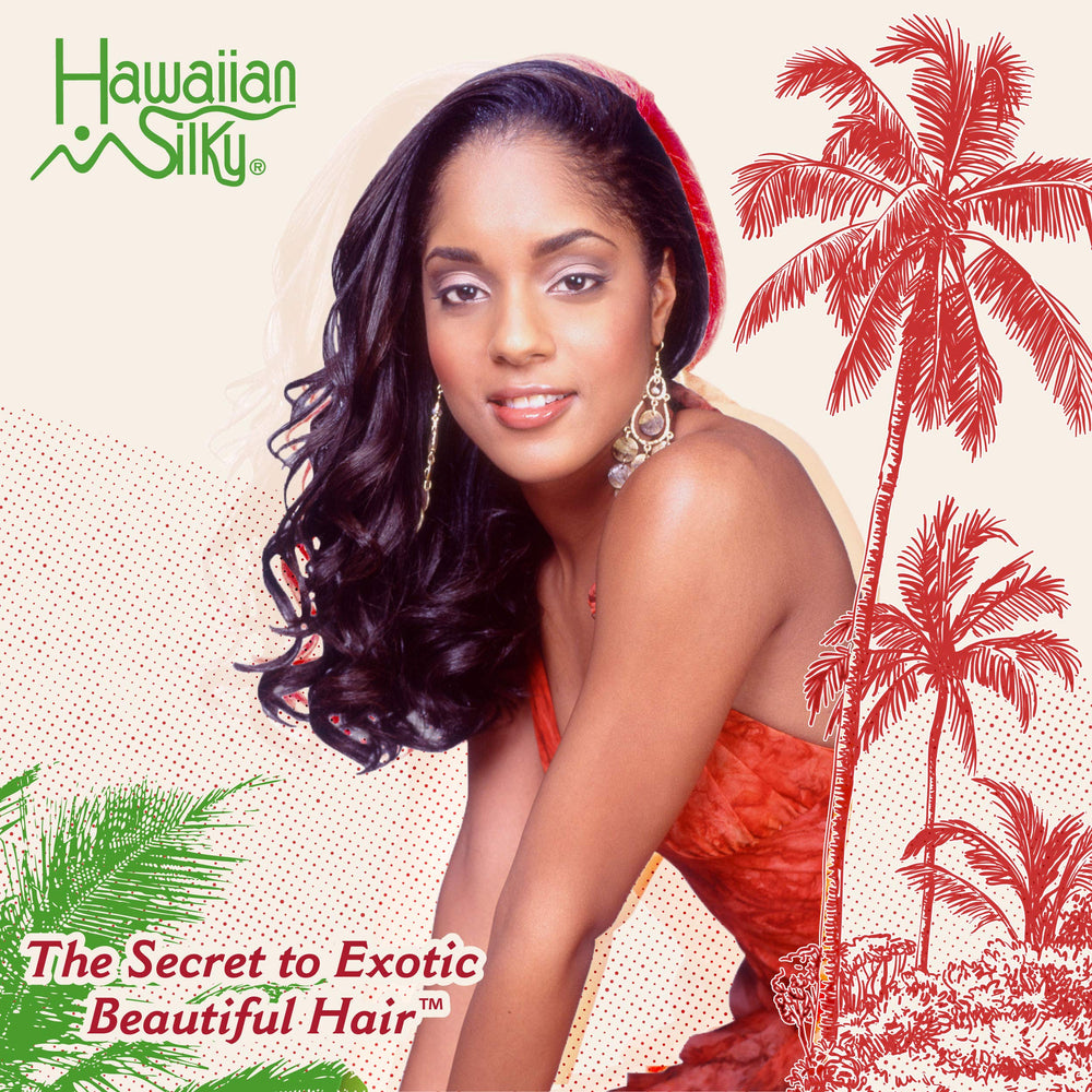 Hair after treatment shows radiant look and bounce with Hawaiian Silky