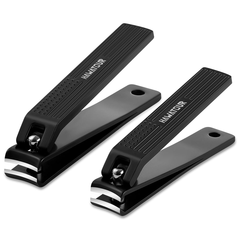 HAWATOUR nail clippers set in tin case with squares and stripes for organized grooming