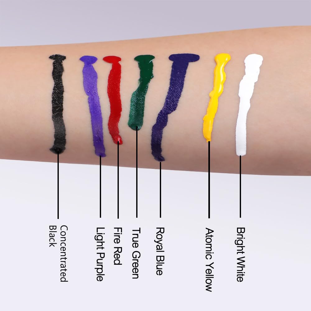 HAWINK tattoo ink set complete collection showcases seven colors for versatile design work
