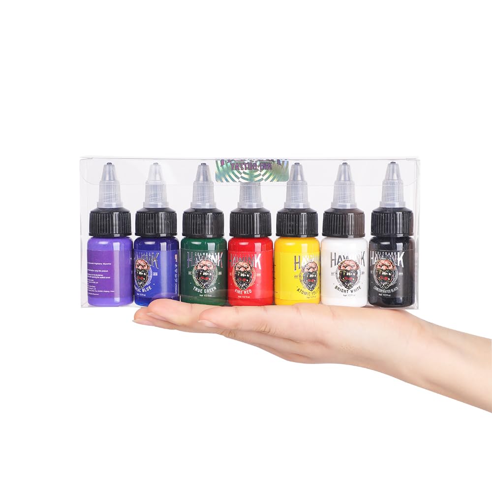 HAWINK tattoo ink set packaging box displays professional kit ready for artists