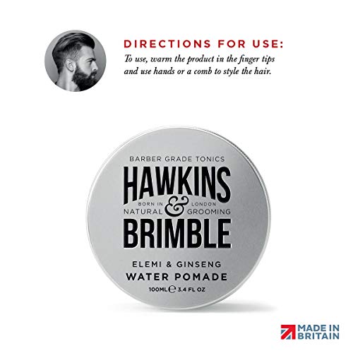 Hawkins & Brimble 100ml pomade tube open illustrates simple styling access.
