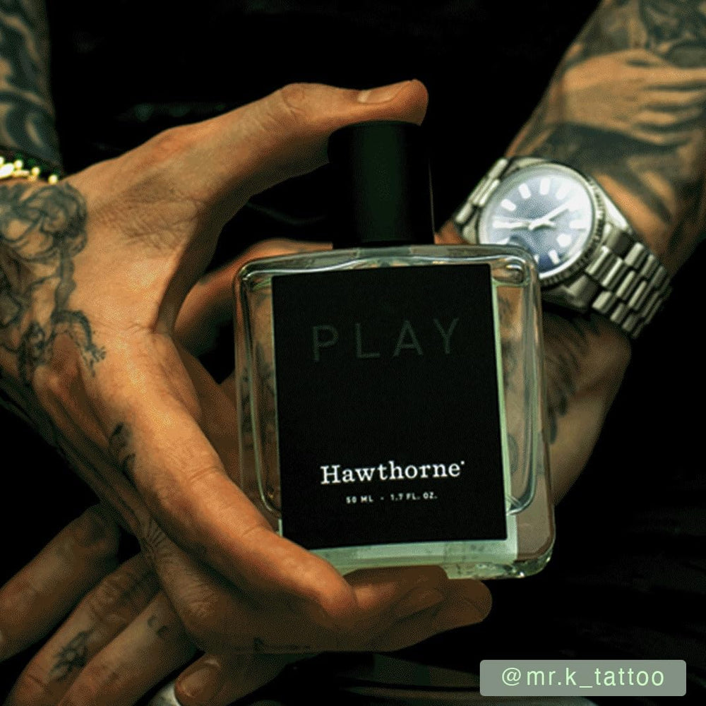 Hawthorne Leather Cologne cap close-up signaling premium packaging and luxury mood.