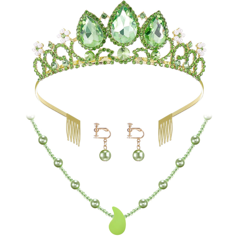 Haysandy green crown with side comb for secure party wear