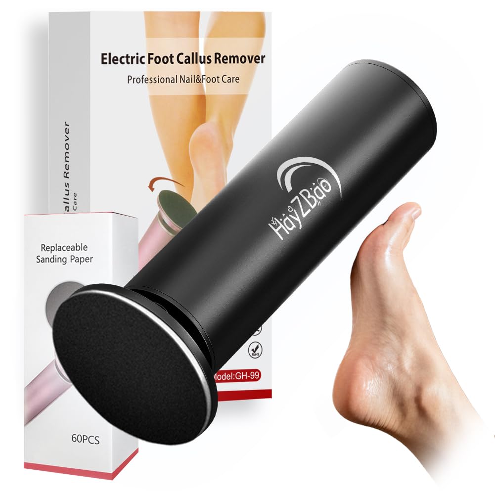 HayZBao Electric Foot File front view shows a comfortable grip for safe callus removal.