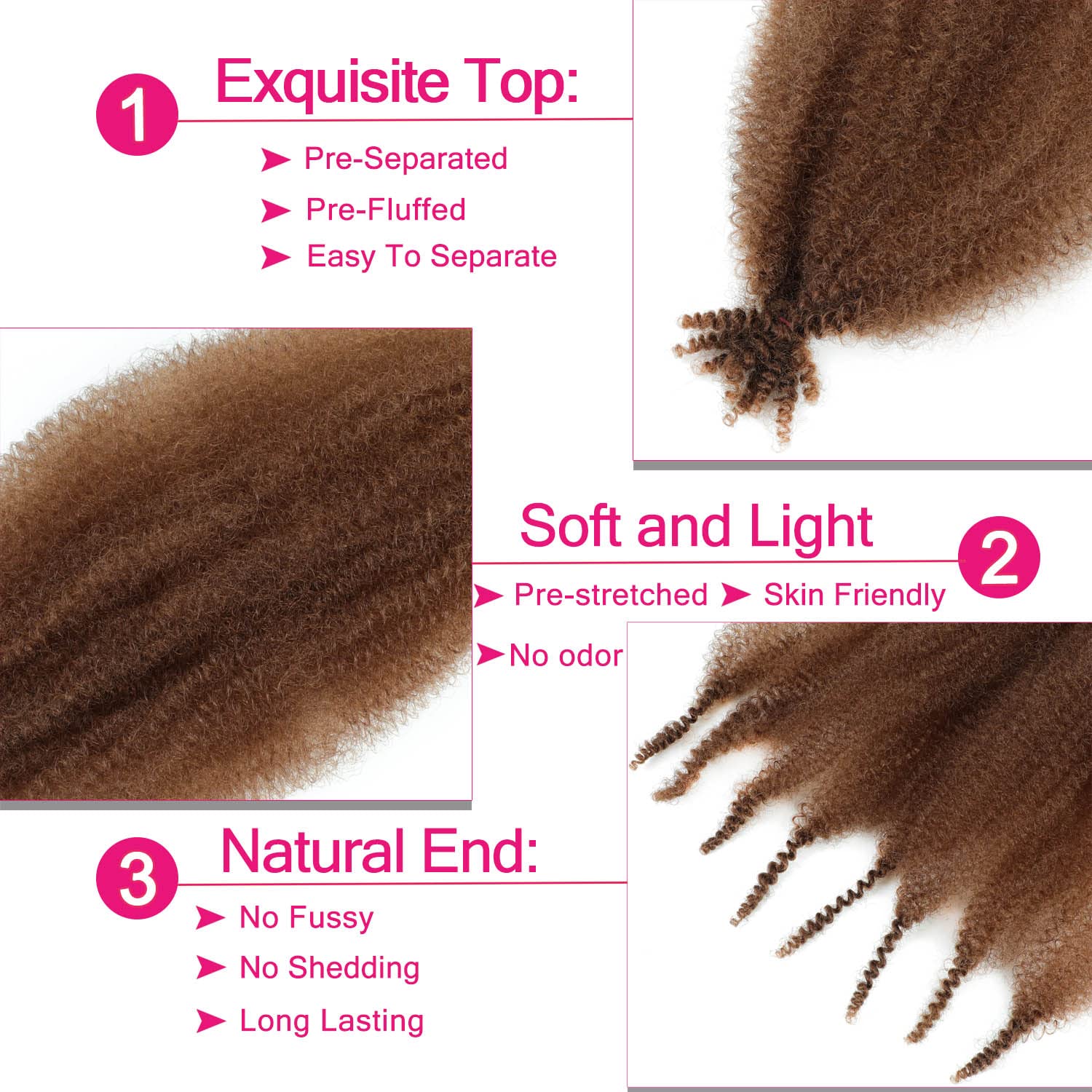 Hbegant Afro Twist 24inch Pack 3 length detail confirms dramatic 24-inch extensions