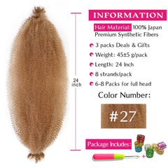 Hbegant Springy Afro Twist 24inch pre-fluffed close-up for easy detangling.