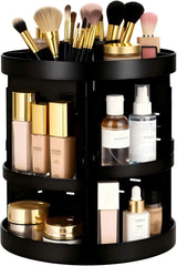 HBlife makeup organizer assembly view shows 360-degree rotating efficiency for easy vanity access