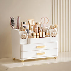 HBlife makeup organizer drawers store lipsticks and palettes neatly for quick access.