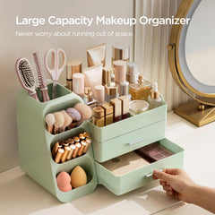 HBlife makeup organizer left brush slot streamlines daily routine access.