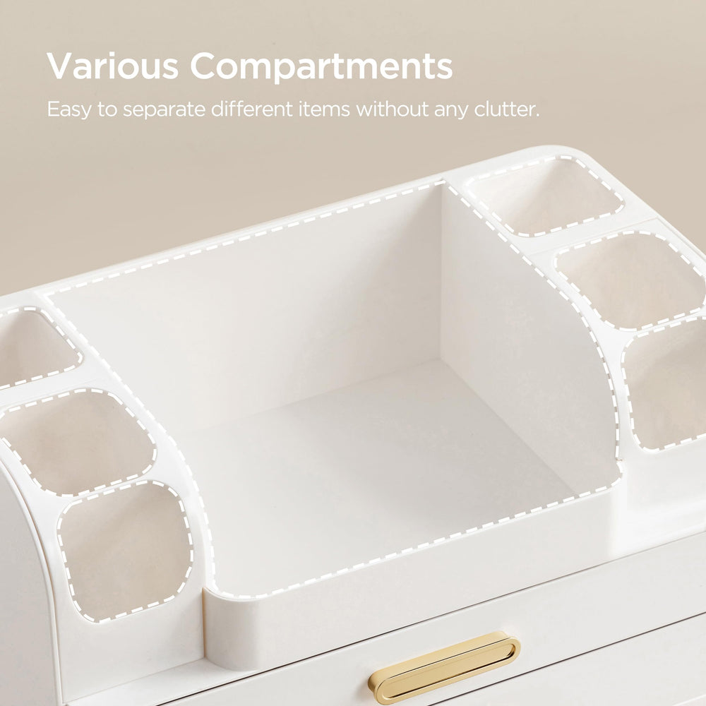 HBlife makeup organizer adapts to vanity, bathroom, and desk storage needs.