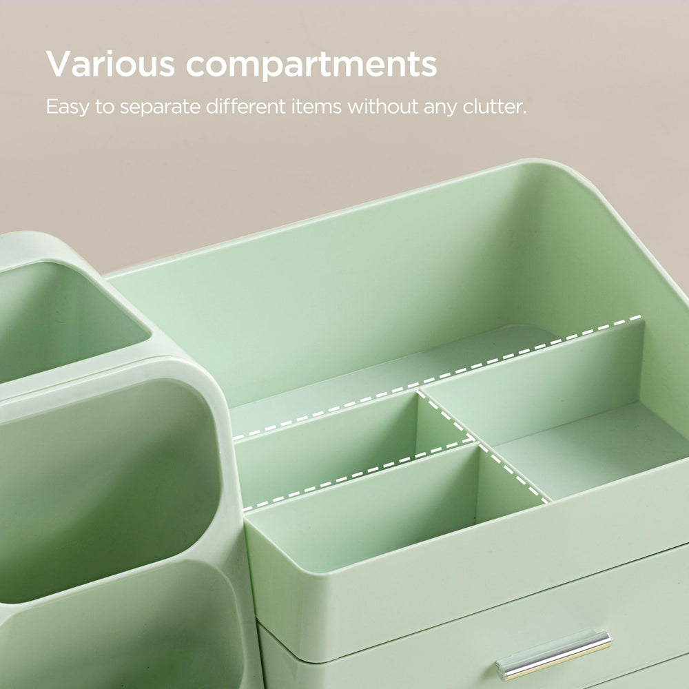 HBlife makeup organizer multi-use design fits vanity, bathroom, and desk.