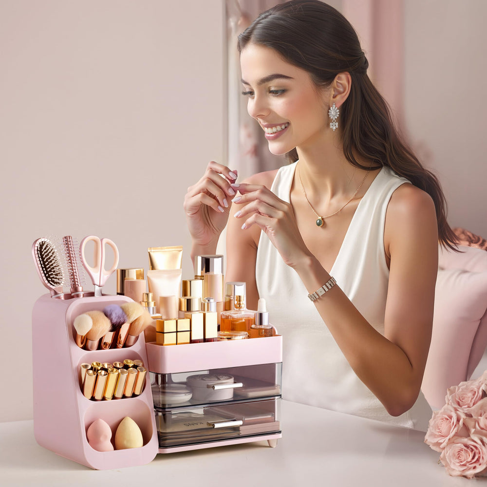 HBlife sleek design fits vanity decor and keeps surfaces clean.