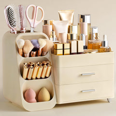 HBlife makeup organizer vanity top compartments for easy sight-and-pick access