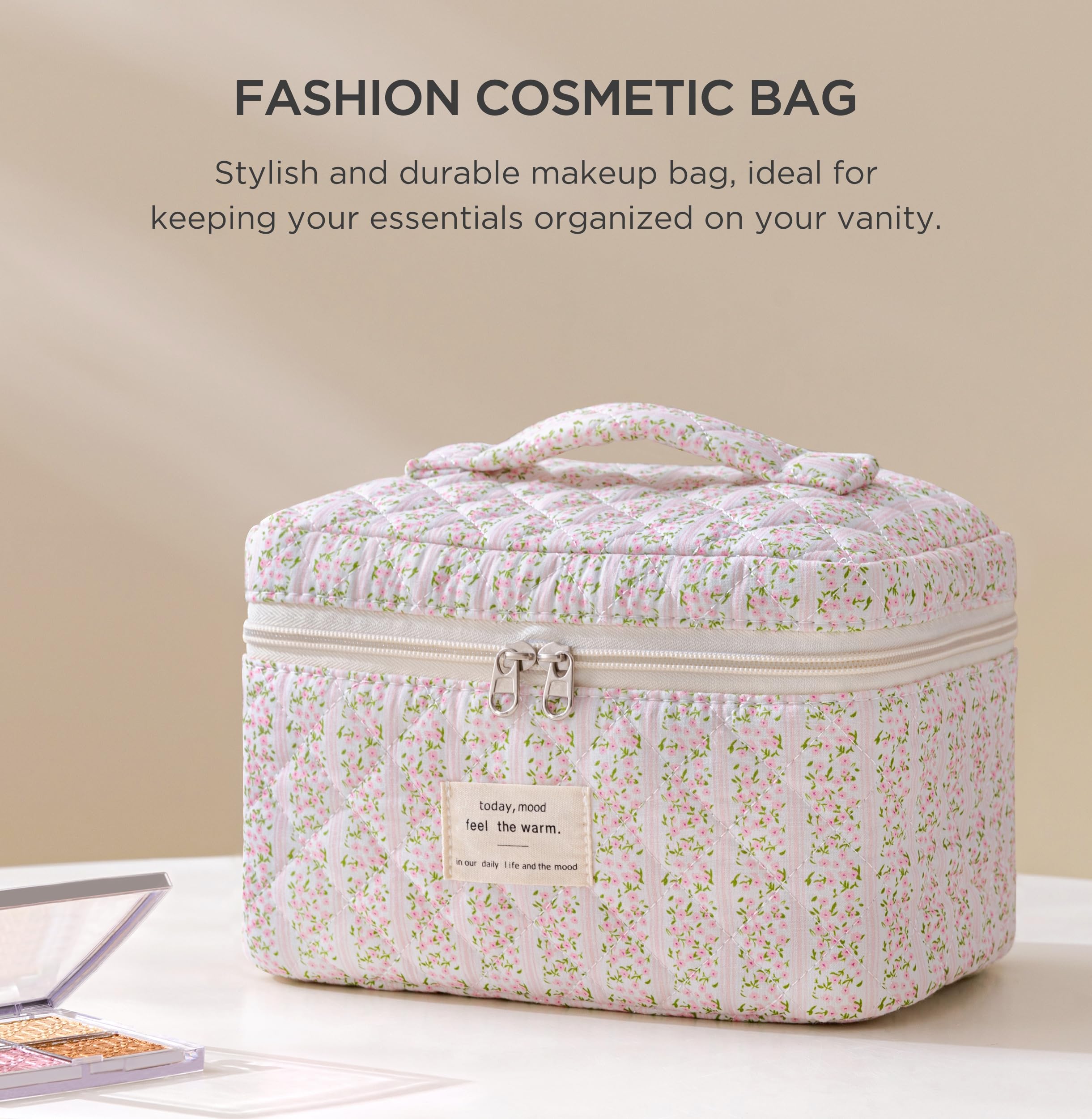 HBselect makeup bag with handle for easy carrying during travel.
