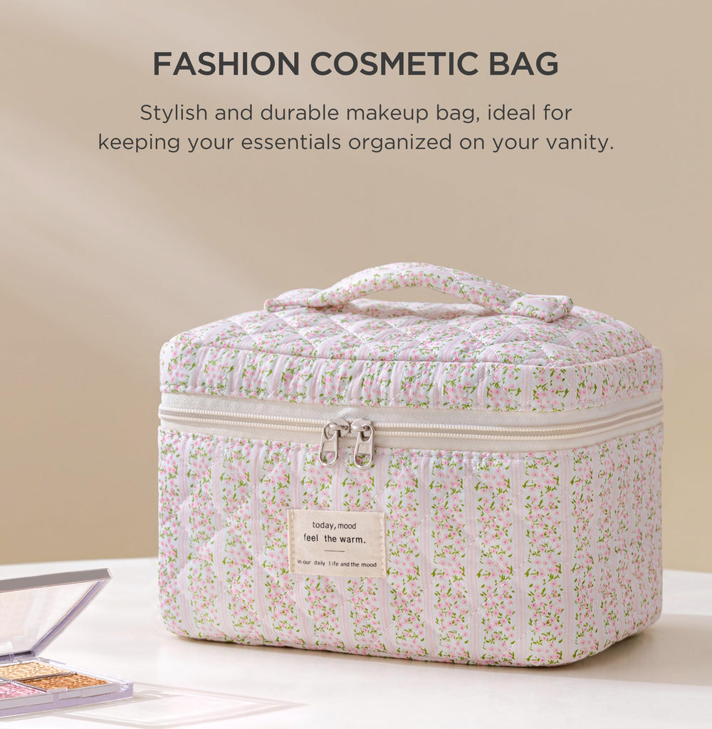 HBselect makeup bag with handle for easy carrying during travel.