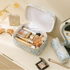HBselect quilted makeup bag floral pattern adds stylish charm to daily routine.