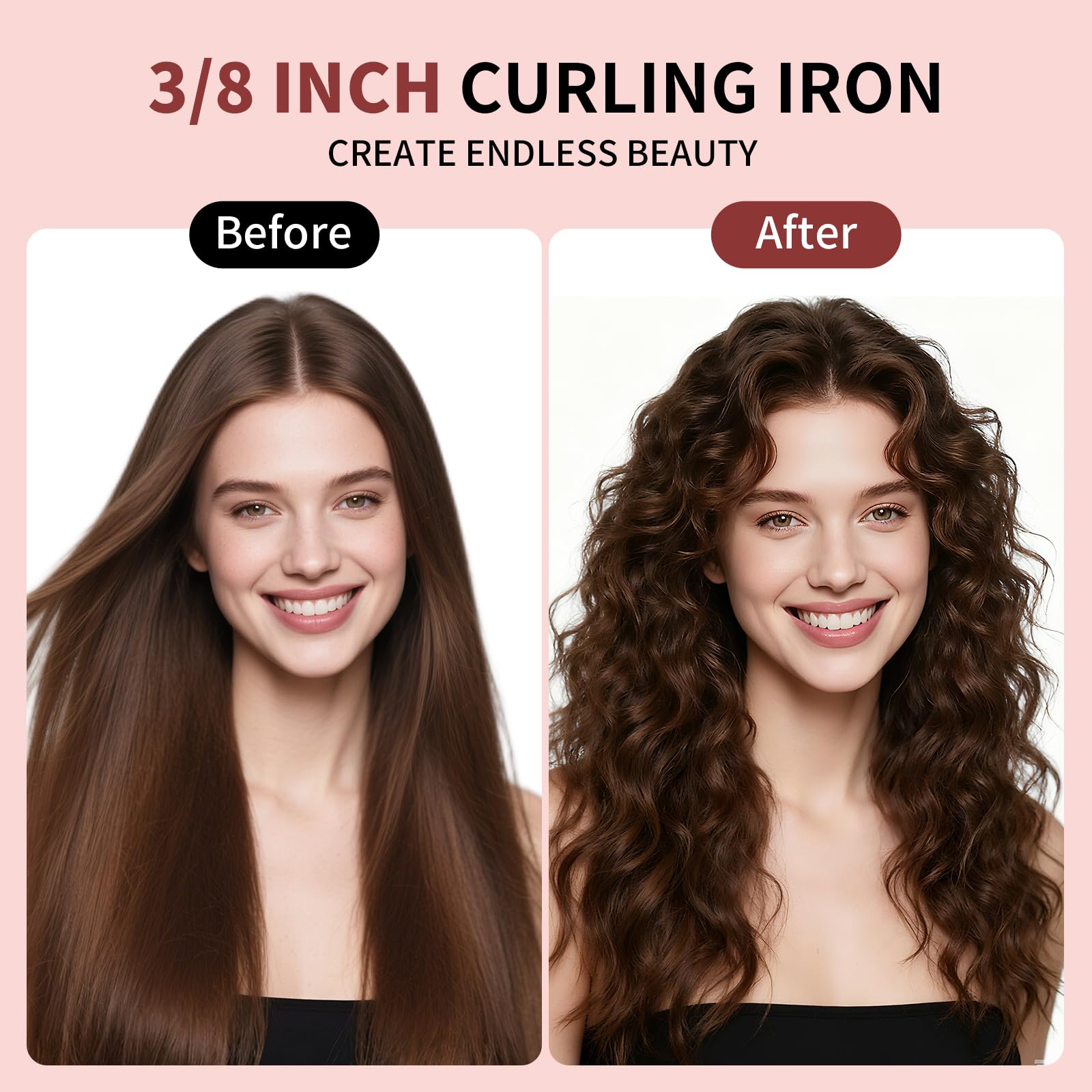 HCAH tourmaline ceramic technology for even heat and shiny curls