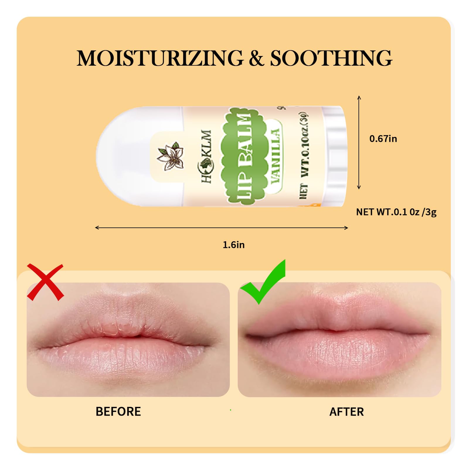 HCKLM mini lip balm lemon flavor nourishing oils for lips
