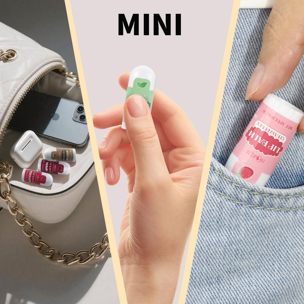 HCKLM mini lip balm strawberry flavor keeps lips soft during errands