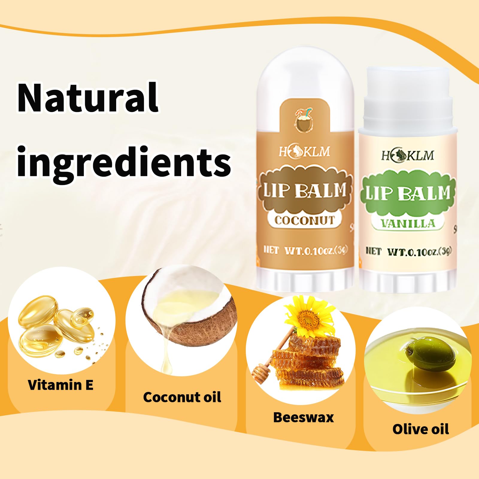 HCKLM mini lip balm vanilla flavor soothing Vitamin E enriched care