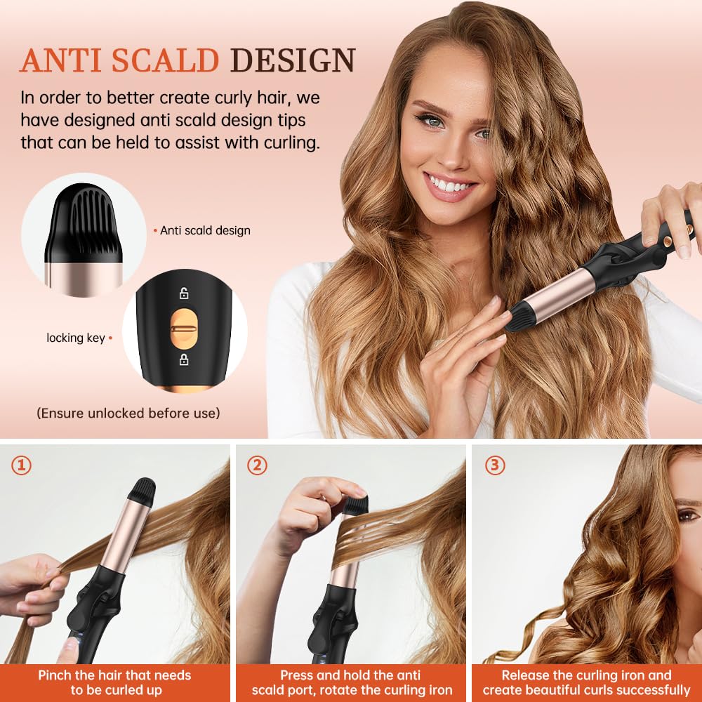 HCRTGAY travel-friendly curling iron fits in carry bag