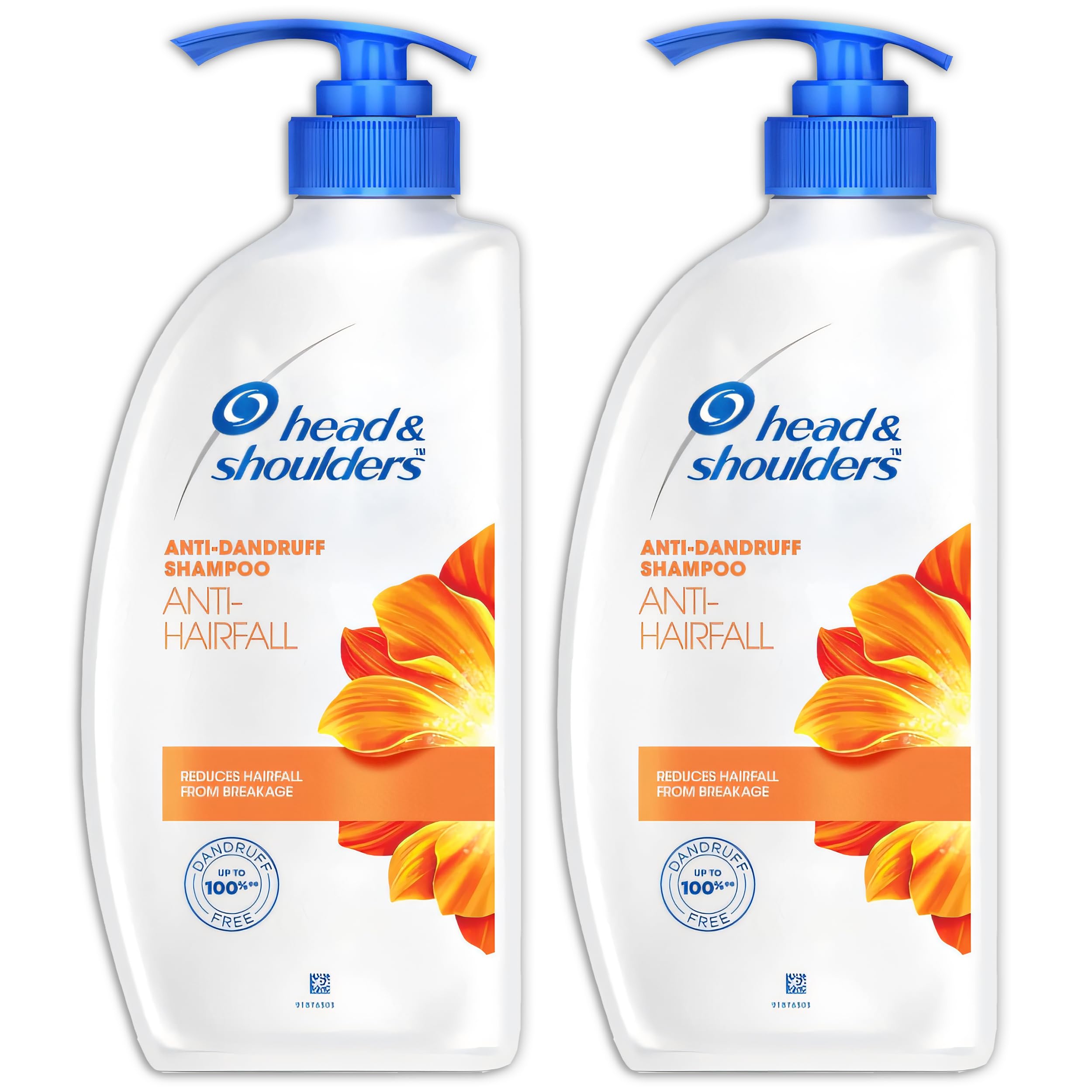 Head & Shoulders anti-dandruff shampoo bottle closeup shows dandruff relief for a cleaner scalp.