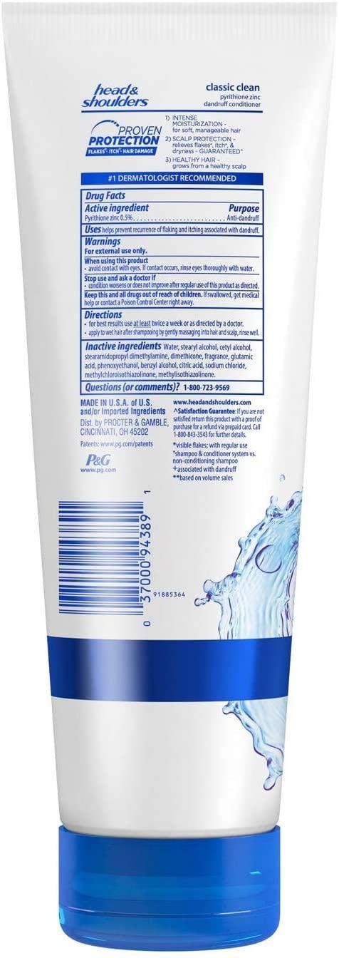 Head & Shoulders Classic Clean Conditioner foamy close-up suggests daily scalp refresh.