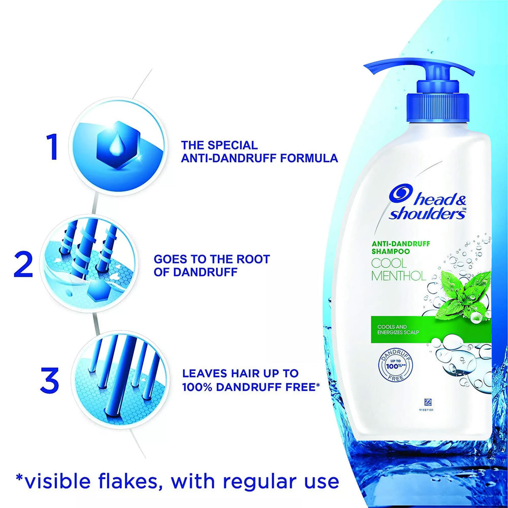 Head & Shoulders Cool Menthol bottle with minty scent hints at cooling sensation.