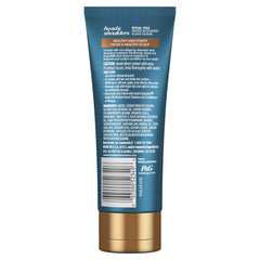 Head & Shoulders Royal Oils scalp scrub bottle back label, paraben-free and dye-free formula