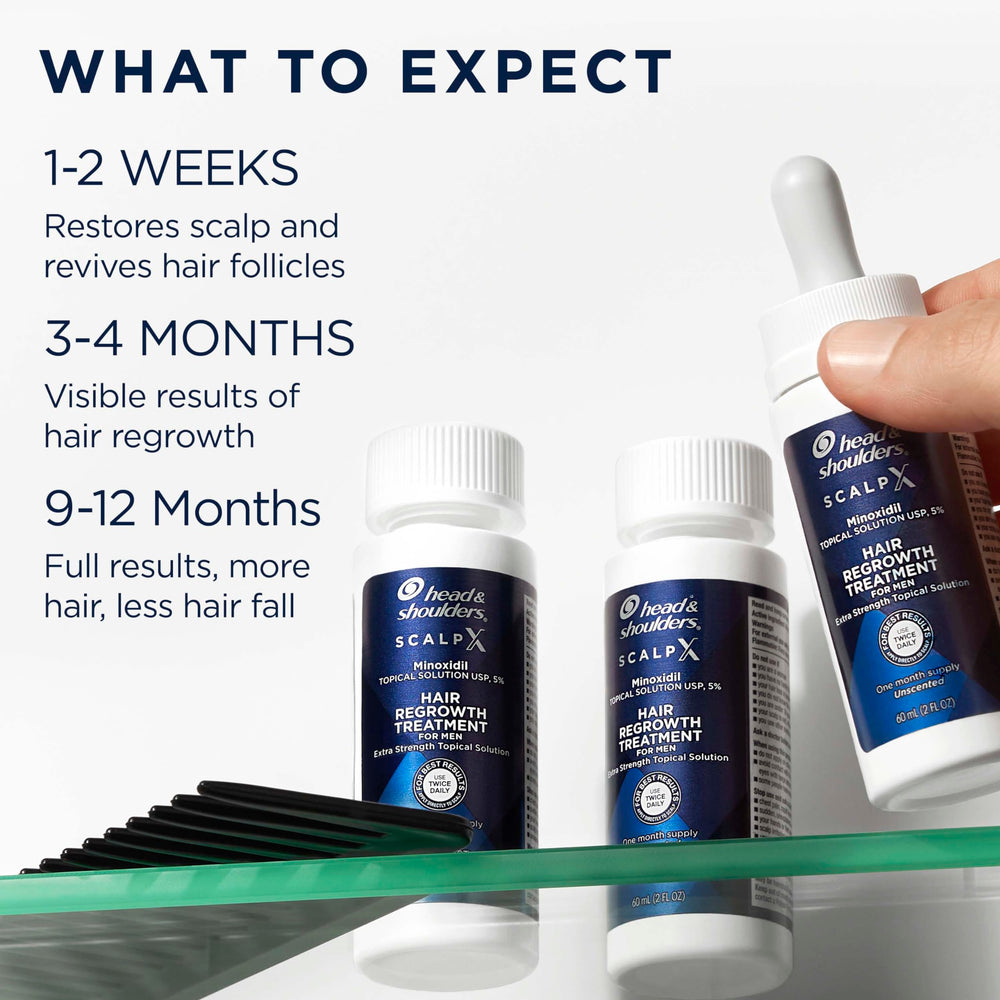 Head & Shoulders Scalp X bottle-set packaging shows complete three-month course.