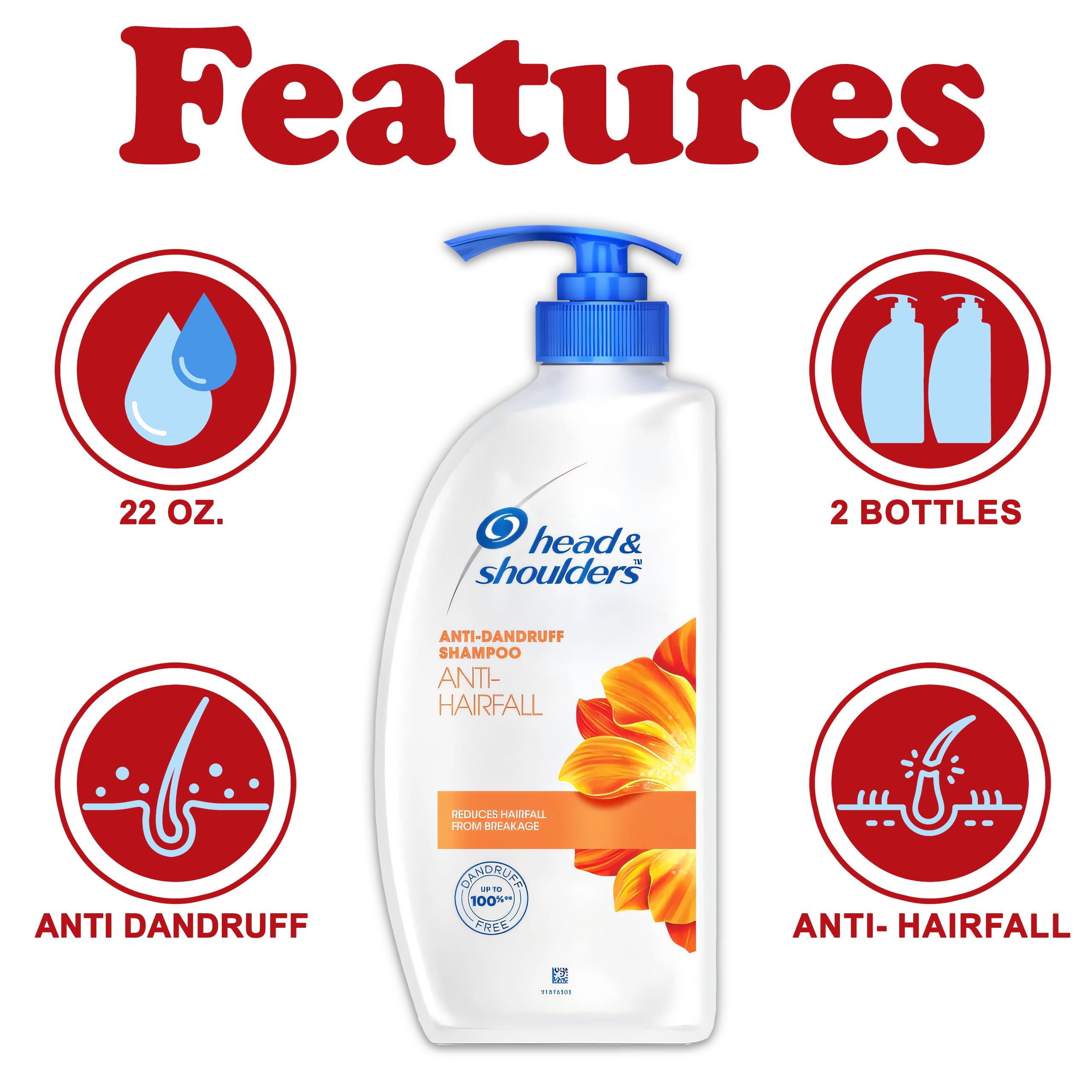 Head & Shoulders two-pack 22oz bottles on display for long-term scalp care.