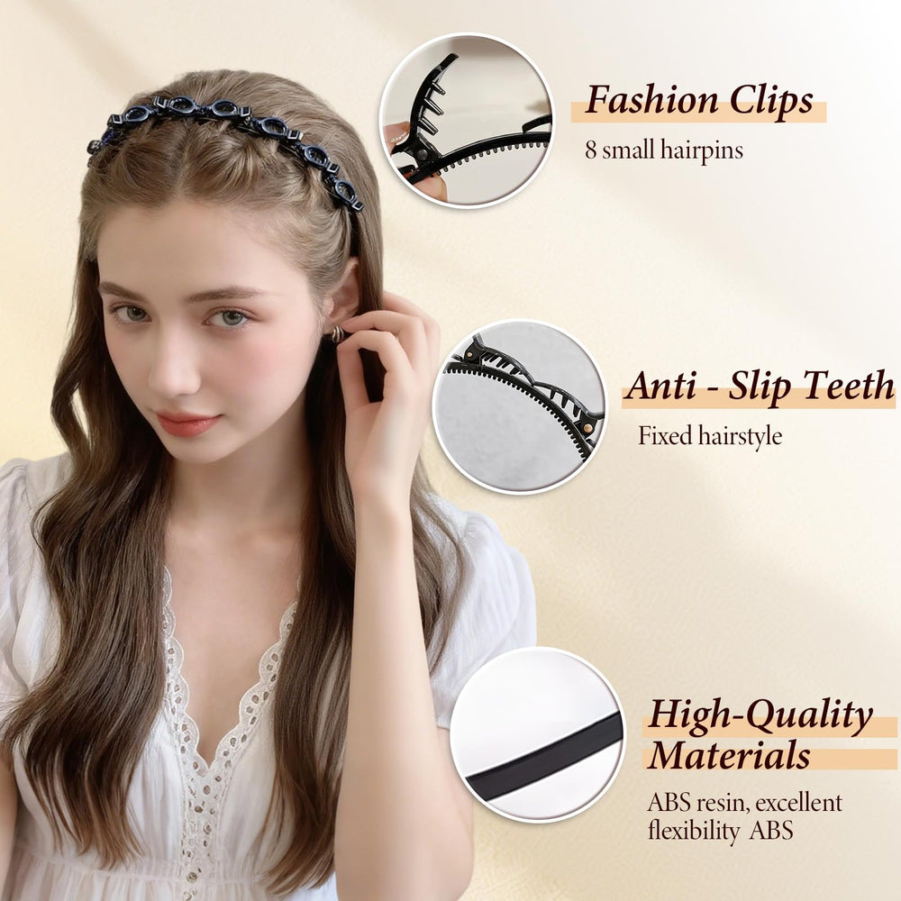 4 Pcs Bangs Hairstyle Hairpin Headband red lightweight ABS resin for all-day comfort.