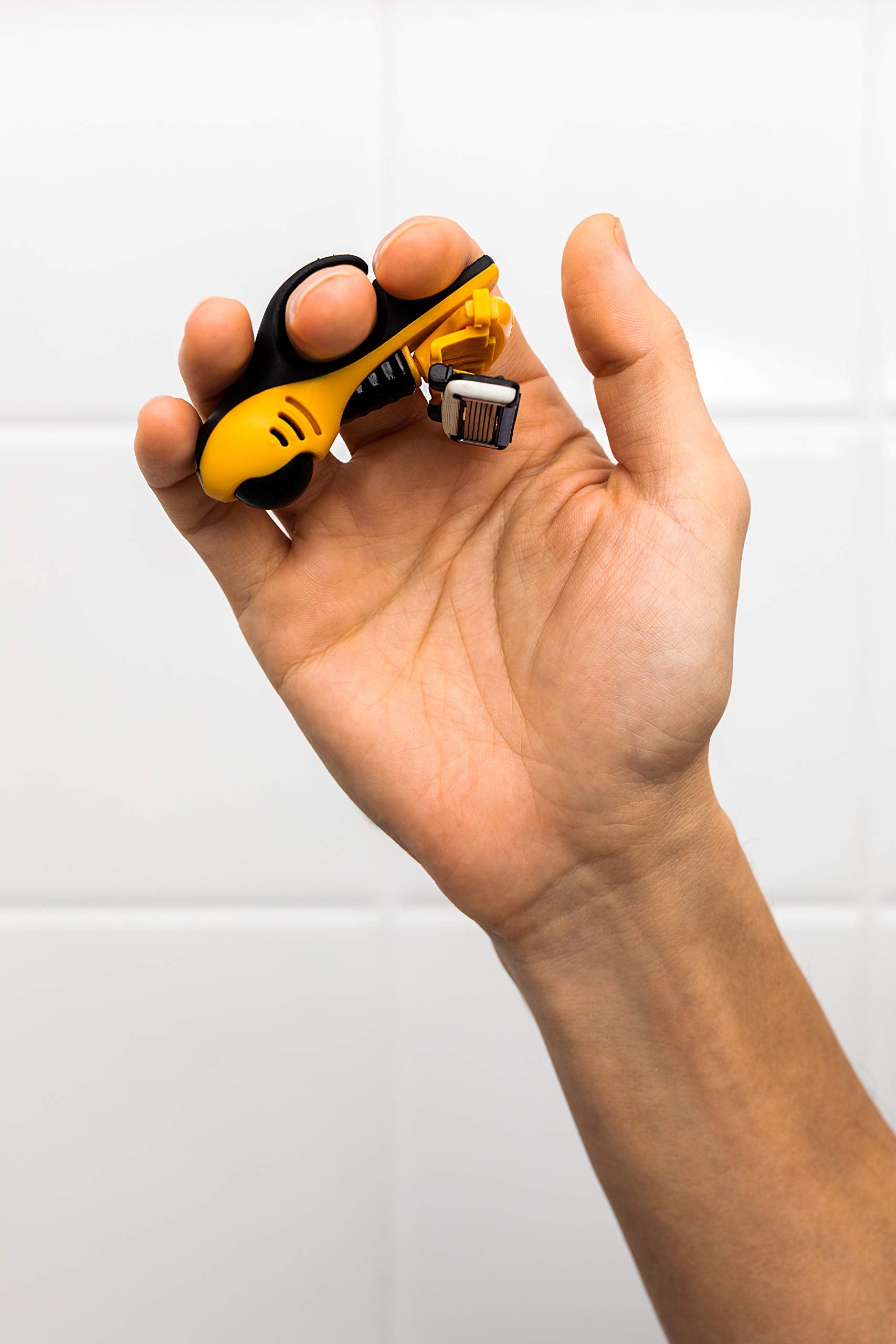 HeadBlade Moto easy-hold design supports safe shaving around contours