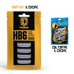 HeadBlade HB6 cartridge lubricating-strip closeup for comfortable shaving