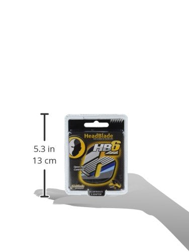 HeadBlade HB6 refill blades arranged for face, body, and scalp shaving.