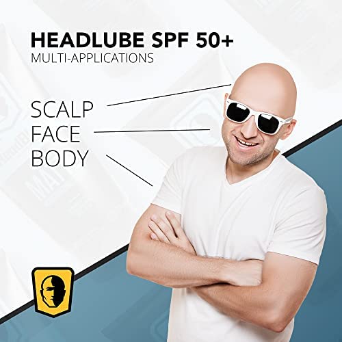 HeadLube SPF 50 for face and body displayed in convenient 5 oz format.