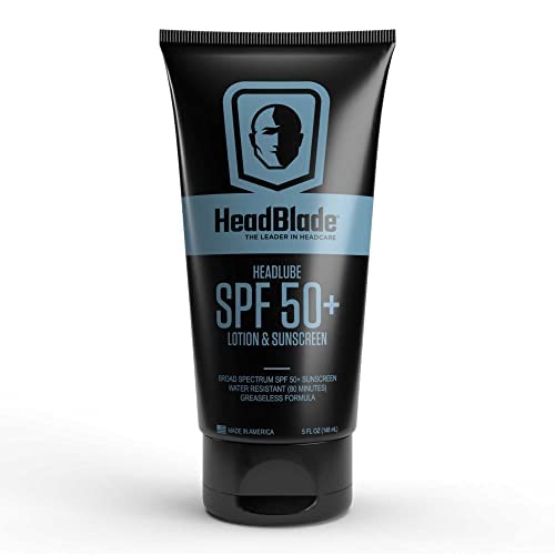 HeadLube SPF 50 5 oz packaging designed for travel and gym use.
