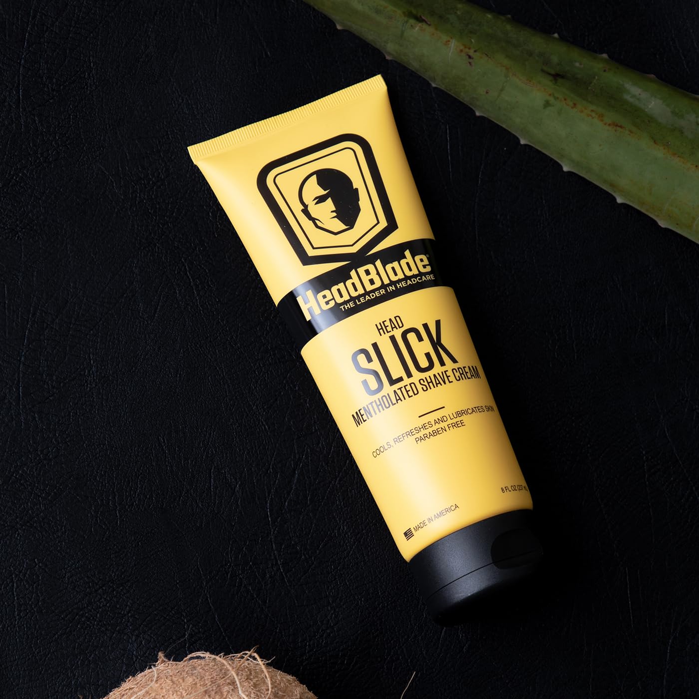 HeadBlade HeadSlick close-up highlighting smooth glide across the scalp.
