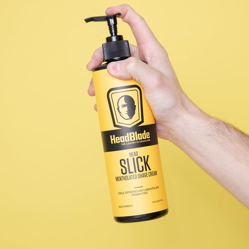 HeadBlade HeadSlick easy-rinse promotes quick cleanup after shaving.