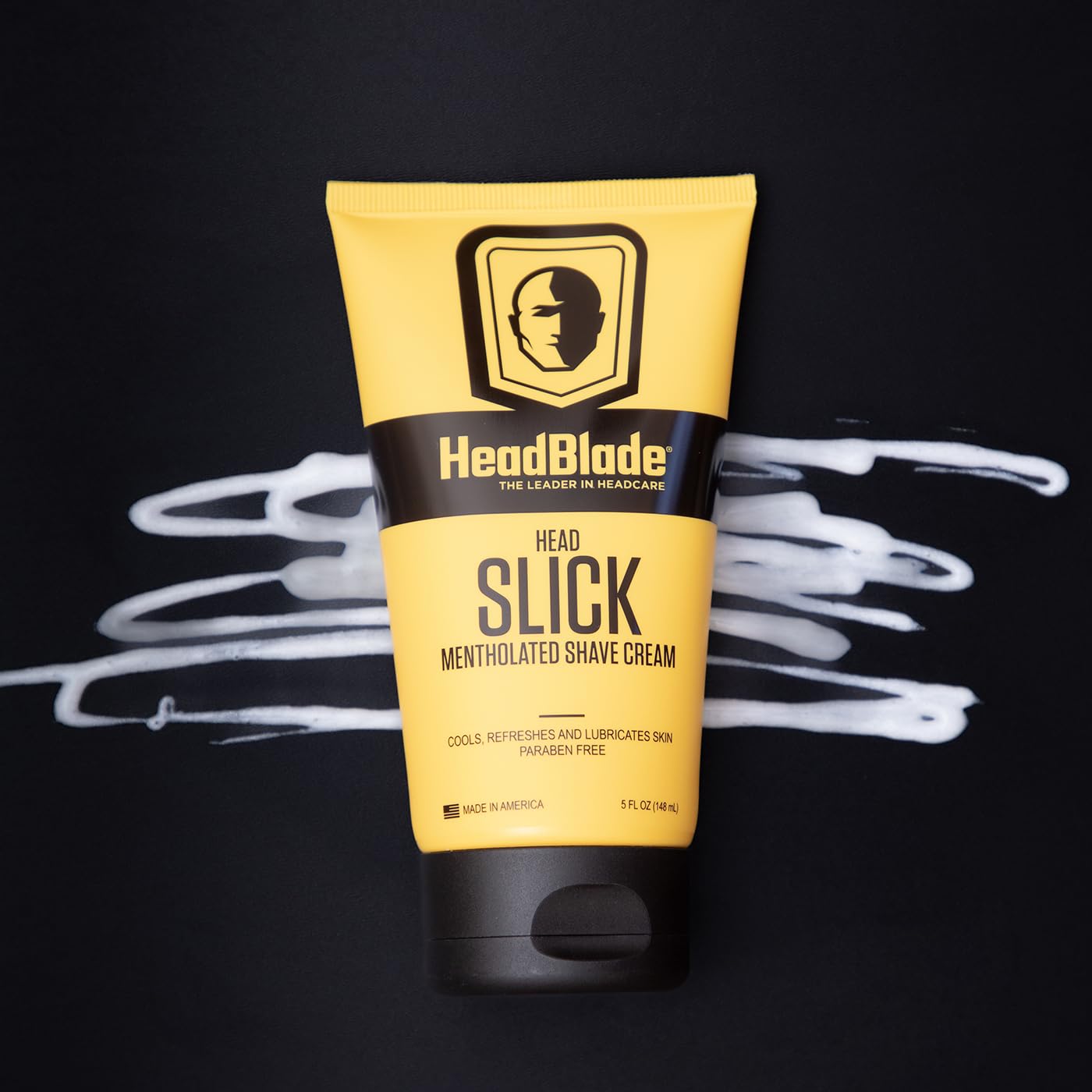 HeadBlade HeadSlick smooth-finish illustrates a clean, polished bald look.